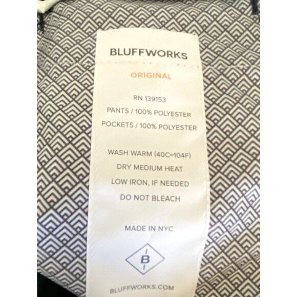 Bluffworks Pants Men 37X30 Navy Blue Original Straight Performance Tech Slacks - Picture 6 of 6